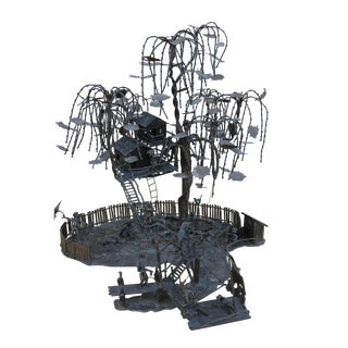 Vintage Bronze Sculpture Curtis Jere Style For Sale