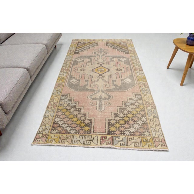 Turkish Mid 20th Century Turkish Handknotted Wool Area Rug For Sale - Image 3 of 7