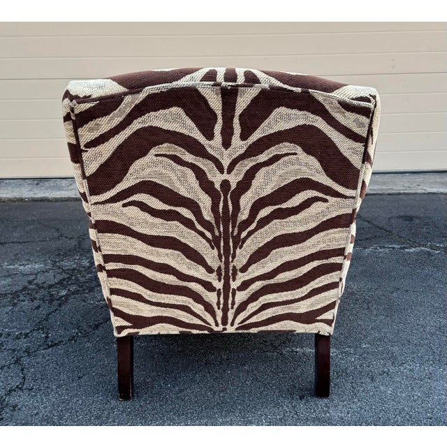 1990s George Smith Edwardian Style Chair and Ottoman For Sale - Image 5 of 10