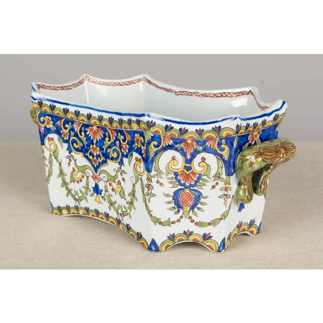 19th Century French Desvres Faience Jardinière For Sale - Image 4 of 12
