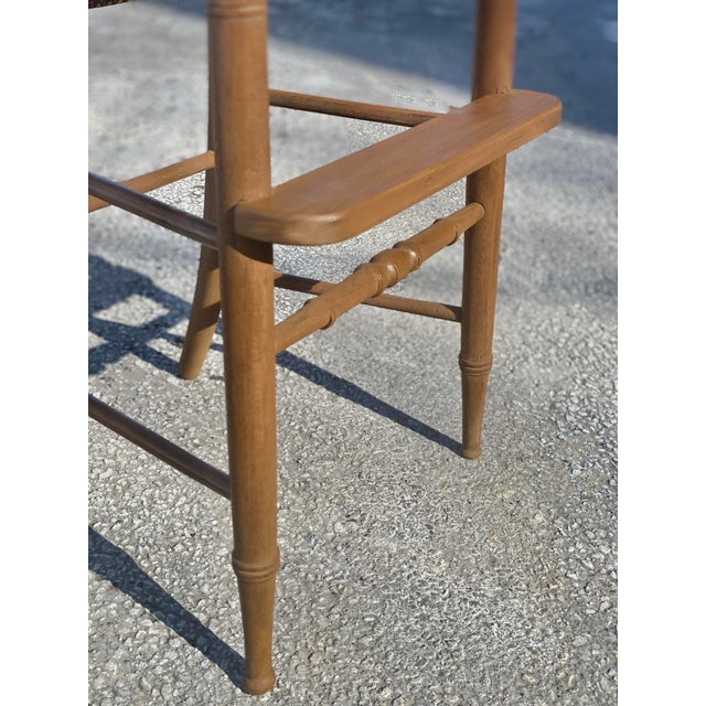 Antique Eastlake Victorian Carved Walnut Cane Bottom Baby's High Chair