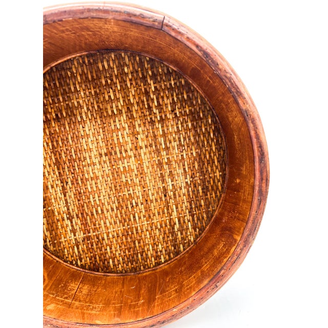Baker Furniture Company Vintage Burnt Bamboo Basket – Bohemian / Organic Modern / Tropical For Sale - Image 4 of 11