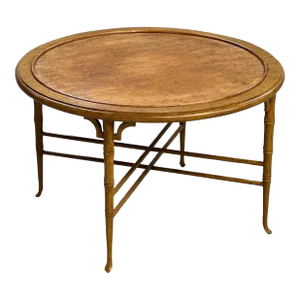 Early 19th Century English Regency Karelian Birch Faux Bamboo Coffee Table