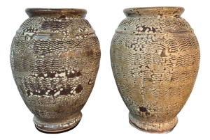 Large Italian Rustic Stoneware Jars, 1960s, Set of 2