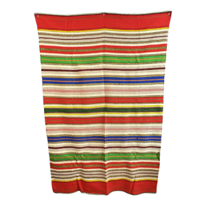 Vintage Mid-Century Mexican Hand-Woven Wool Serape — 83" X 57"