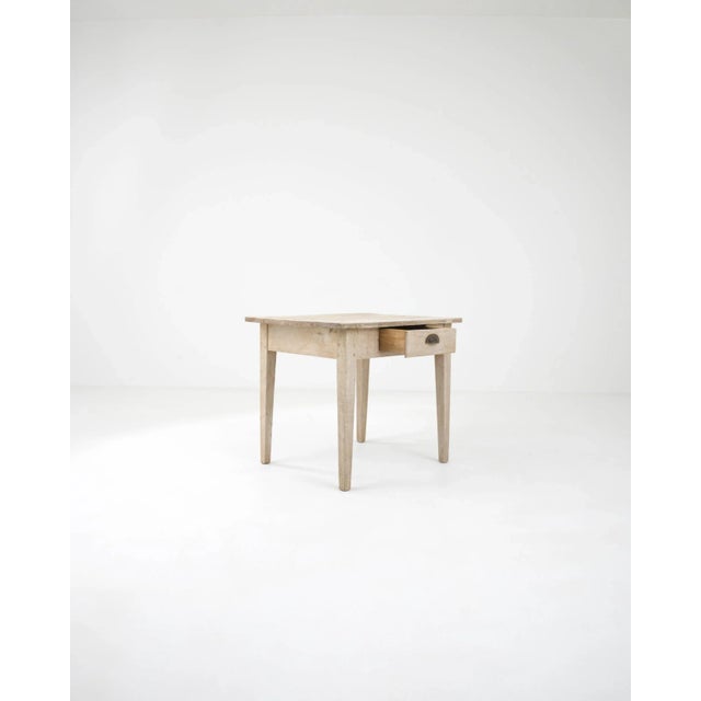 19th Century French Bleached Oak Side Table For Sale - Image 9 of 12