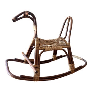 Mid-Century Franco Albini Bamboo Rocking Horse For Sale
