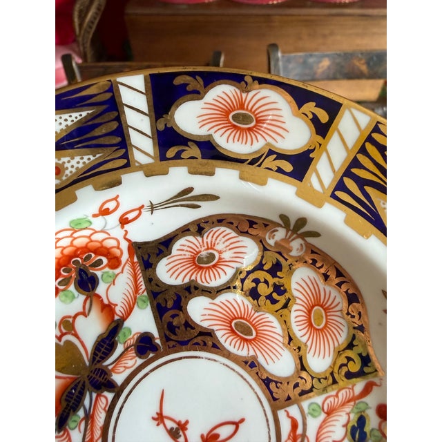 A Super Fine Set of 6 Royal Crown Derby Imari Pattern Dessert Plates by Stevenson & Hancock, Circa 1860's For Sale - Image 9 of 17