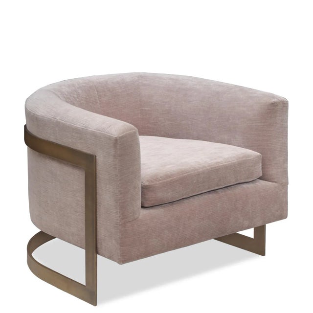 Mid-Century Modern Pair of Mid-Century Modern Bucket Brass Banded Occasional Chairs by Milo Baughman For Sale - Image 3 of 8