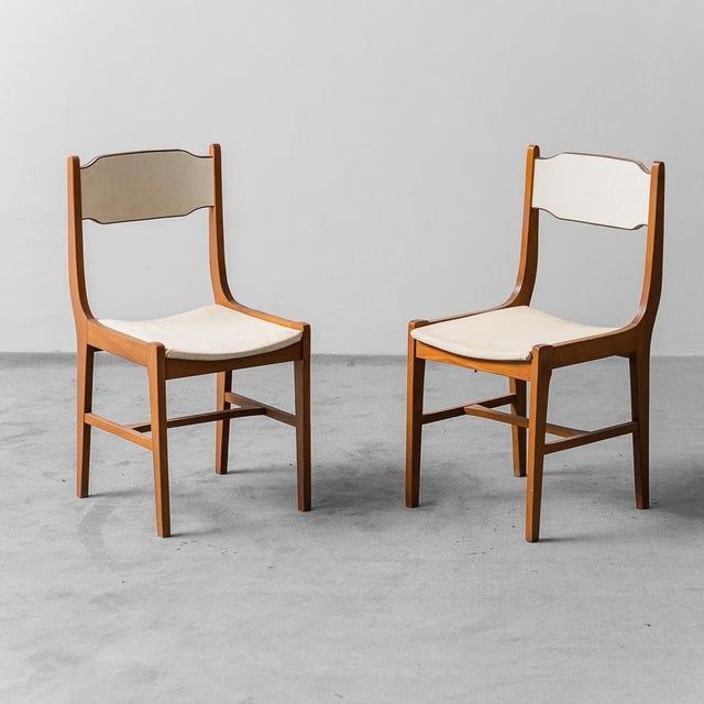 Set of Wooden and Fabric Chairs, 1960s For Sale - Image 11 of 11