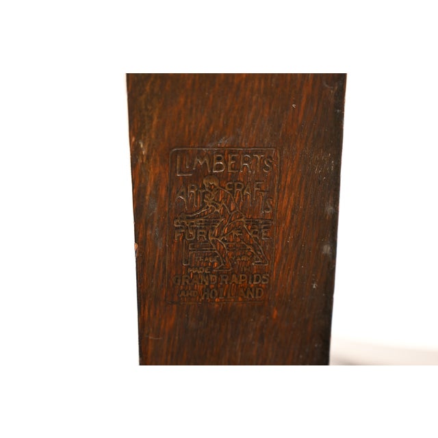 Limbert Antique Mission Oak Arts & Crafts Armchair, Circa 1910 For Sale - Image 14 of 15