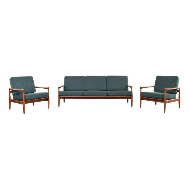 Mid-Century Kolding Living Room Set by Erik Wørts for Ikea, 1960s, Set of 3 For Sale