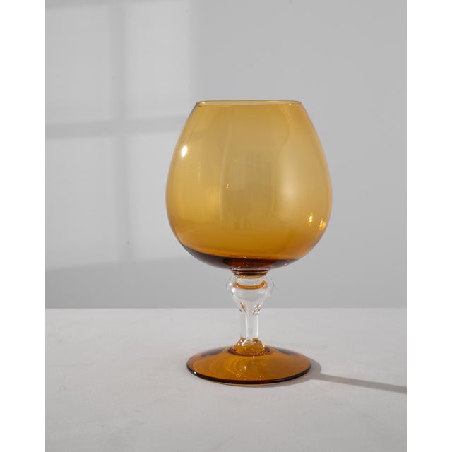 Glass 1960s Italian Yellow Glass Goblet For Sale - Image 7 of 18