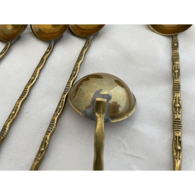 1960s Brass Over Copper Tea Spoons (Set of 8) For Sale - Image 5 of 7