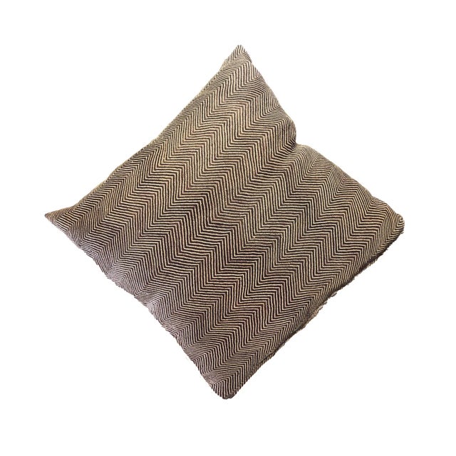 Vintage Lg Kuba Kasai Velvet Raffia Textile Pillow 22.5" by 23" For Sale - Image 4 of 7