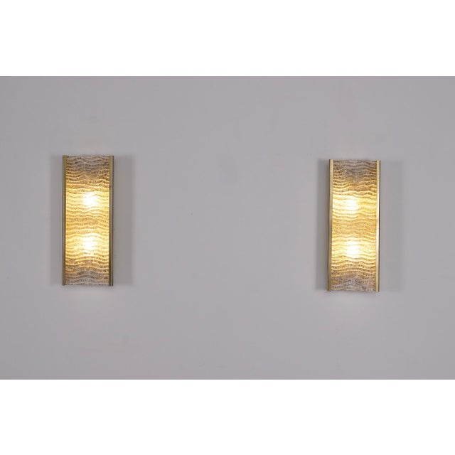 Large Murano Glass Wavy Wall Lights, 1960s, Set of 2 For Sale - Image 4 of 12