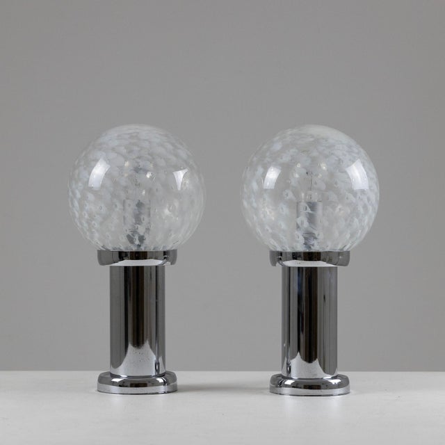 Table Lamps in Chrome and Glass, 1960s, Set of 2 For Sale - Image 13 of 13