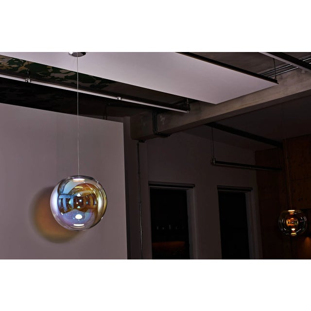 Glass Pink-Green Iris Globe 50 by Sebastian Scherer For Sale - Image 7 of 9