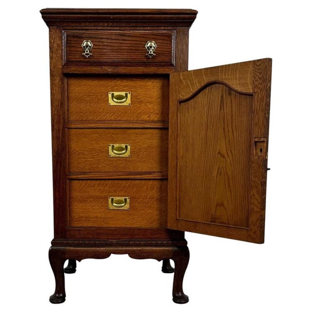 Antique English Oak Cabinet, 1900s For Sale - Image 12 of 13
