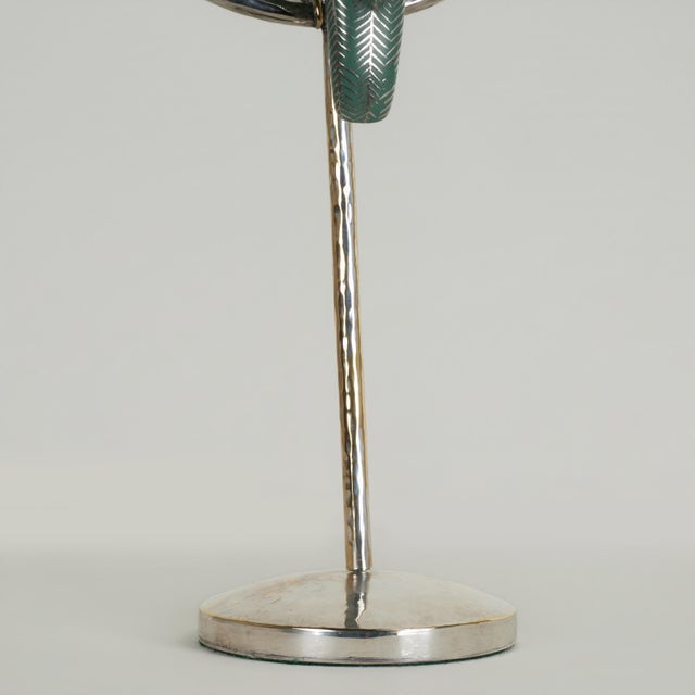 Green Vintage Silver Plate Candelabra With Toucan by Emilia Castillo For Sale - Image 8 of 9