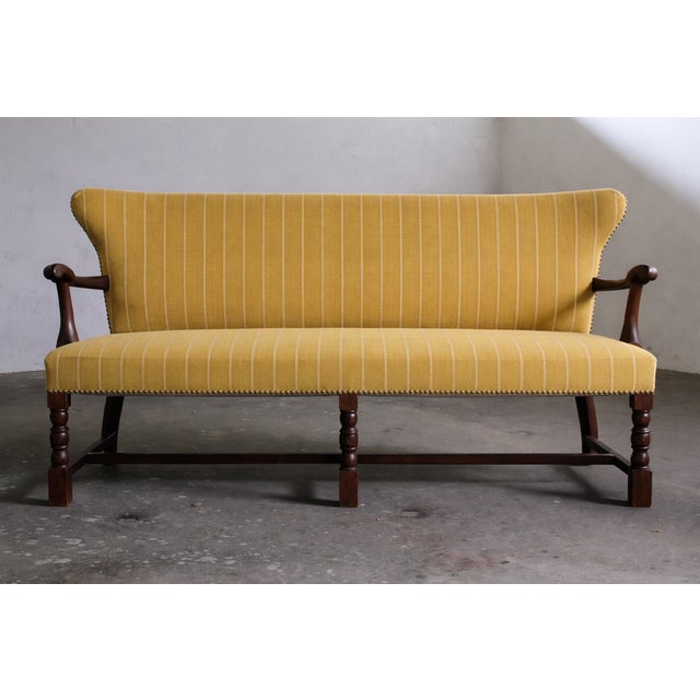 Vintage Art Deco Danish Sofa in Oak, Denmark, 1940s For Sale - Image 6 of 18
