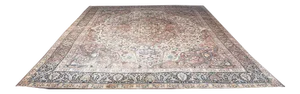 Early 20th Century Antique Distressed Persian Tabriz Rug - 8′9″ × 12′