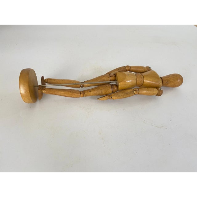 20th century French Articulated Wooden Artists Lay Figure, Mannequin on stand Stunning wooden articulated lay figure from...