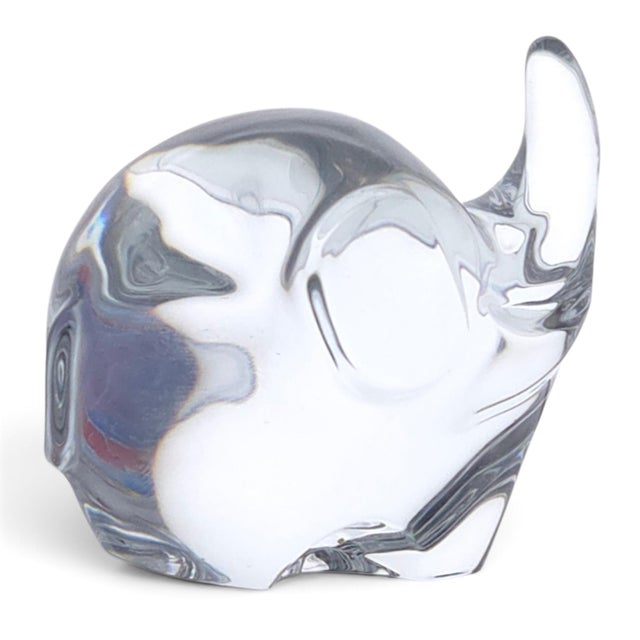 Figurative VTG Baccarat Lead Crystal Elephant " Mimi " Trunk Up 3" For Sale - Image 3 of 10