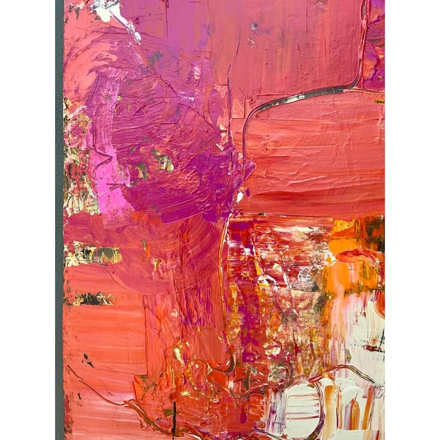 Vintage Abstract Expressionist Painting on Canvas For Sale - Image 9 of 12