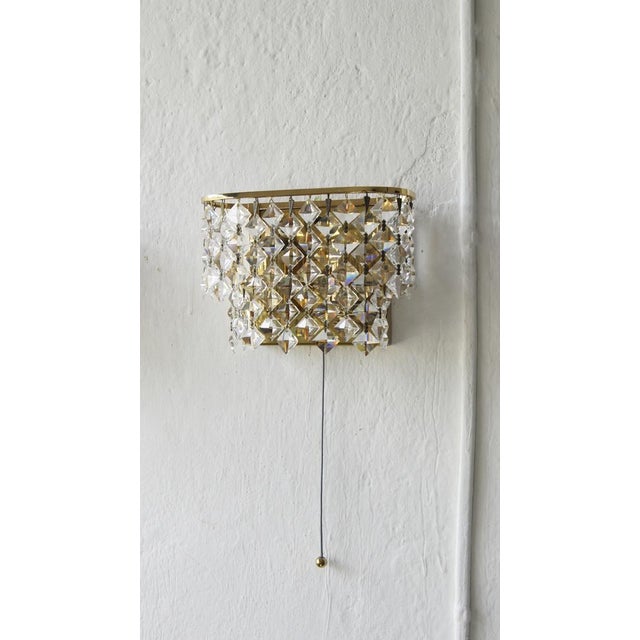 Mid-Century Modern Crystal Glass Wall Lamps from Palwa, Set of 2 For Sale - Image 3 of 7