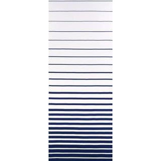 Schumacher X Miles Redd Ribbon Applique Fabric in Navy on Ivory For Sale