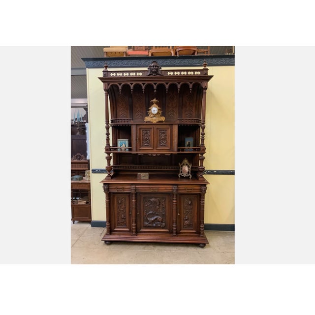 Neo-Renaissance Column Buffet, 1880 For Sale - Image 12 of 12