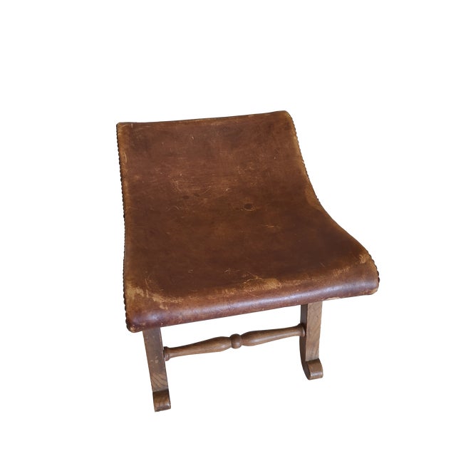 Wood 1950s Spanish Style Chair With Ottoman For Sale - Image 7 of 9