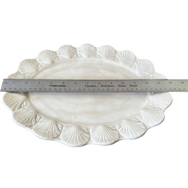 Vintage White Ceramic Conch Shell Soup Tureen With Underplate & Ladle - Set of 3 For Sale - Image 11 of 12