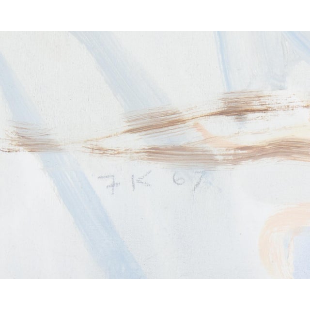 Sky Blue 1967 “Altiplano” Oil on Board Painting Fritz Kackley For Sale - Image 8 of 9