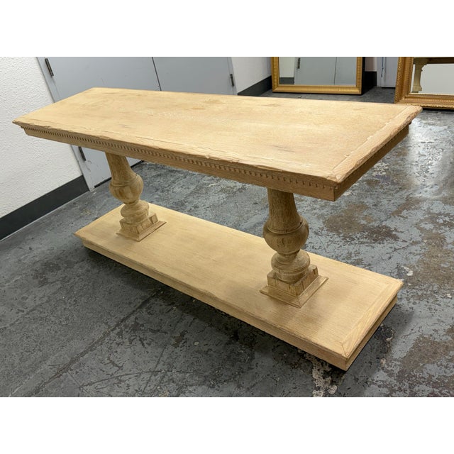 Restoration Hardware 15th C. Dual-Baluster Oak Console Table For Sale In San Francisco - Image 6 of 12