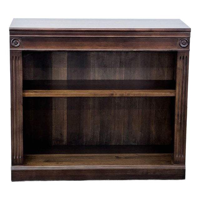 Ethan Allen Crawford Classic Wooden Bookshelf With Shelf Detailing For Sale