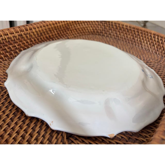 Late 20th Century Italian Mid-Century Hand Painted Floral Plate For Sale - Image 6 of 6