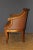 Restoration period cherry wood and leather office chair, the seat has been redone to new, seat height 47 cm, waxed finish,...