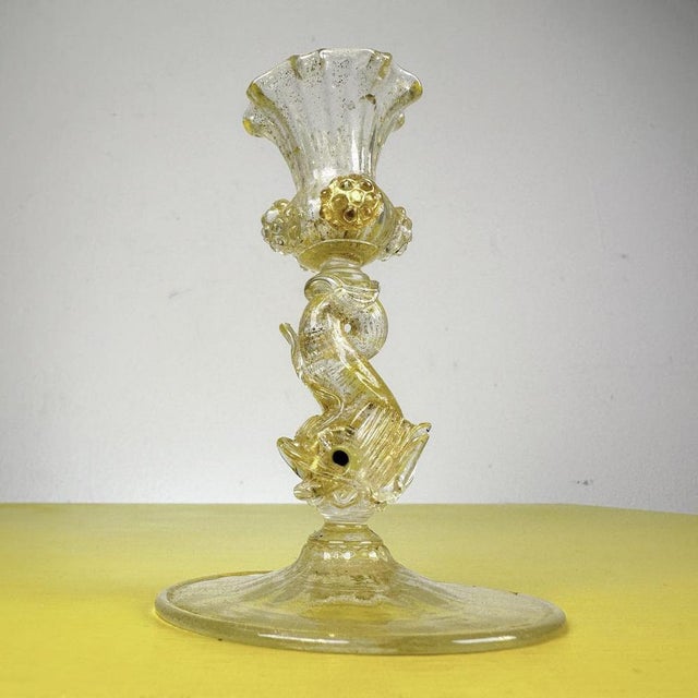 Vintage Murano Glass Candlestick from Barovier & Toso For Sale - Image 6 of 9
