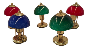 Vintage Nautical Lamps in Brass and Colored Glass, 1980s, Set of 5