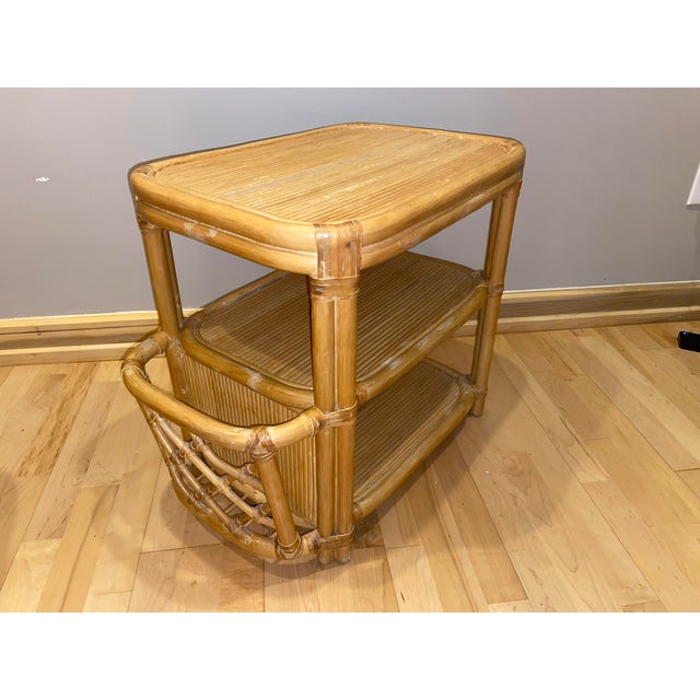 Vintage Bamboo Rattan Side Tables with Magazine Racks a Pair Chairish