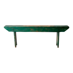 Antique Green Farmhouse Bench