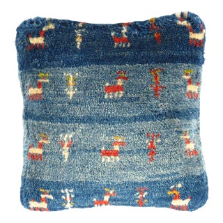 Pasargad DC Fine Hand Knotted Persian Gabbeh Pillow For Sale