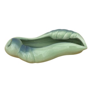 Art Nouveau Horton Ceramics Shell Inspired Planter Vase For Sale