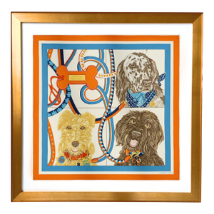 Hermes Jour De Casting Detail Framed Vintage Silk Scarf 24"