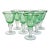 Vintage Italian Rustic European Controlled Bubble Hand Blown Glass Wine Goblets - Set of 7, After Murano For Sale