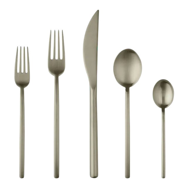 Mepra Due 5-Piece Flatware Set, Ice Champagne For Sale