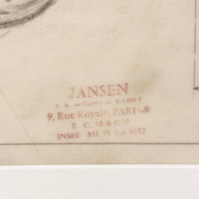 1940s Mid-20th Century Maison Jansen Original Architectural Detail Drawing, France For Sale - Image 5 of 7