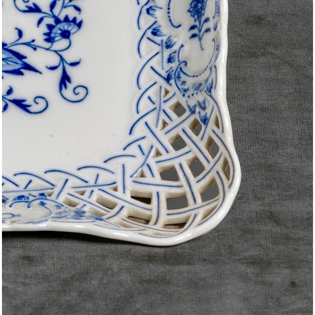 Signed Blue Onion Plate from Meissen Porcelain For Sale - Image 3 of 12